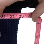 Talbots  100% linen size extra large, navy blue knit see-through blouse long leng Photo 4