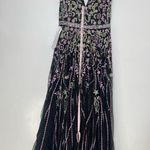 Mac Duggal 5353 Size 14W Floral Beadwork Flare Short Cap Sleeve A-Line Dress Photo 2