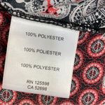 Ellen Tracy Multi Print Ruffle Front Blouse Small Red Black 3/4 Button Photo 10