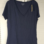 J.Crew NWT‎  Womens Navy Vintage Cotton V Neck Tshirt Medium Photo 0