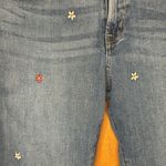 Gap  Denim Girlfriend Jeans Blue Medium Wash Floral Embroidery Size 32 (14) Photo 1