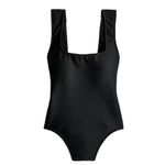 J.Crew  Square Neck Ribbed Plus Size Bathing Suit Swimsuit Black Sz 22 NWT Photo 2