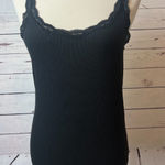 American Eagle  Black lace trim cami tank top‎ Large Stretch Coquette Y2K 90s Photo 0