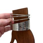 Silver Textured Cuff Bracelet, Classy, boho, feminine, whimsical, summer, dressy Photo 4