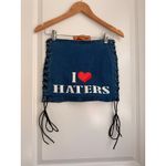 Edikted  I‎ Love Haters Denim Mini Skirt XS Y2K Streetwear Photo 2