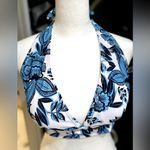 NWOT Women's Sporty Two Piece Swimsuit Halter Push Up Top w/ Shorts Size:Large Blue Photo 4