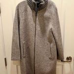 Theory  Heather Gray Wool Long Trench Coat | S Photo 0