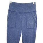 Aerie  Blue Mineral Wash Jogger Leggings Pockets Ribbed Women Size Medium Photo 3
