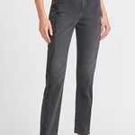 EXPRESS Super High Waisted Black Tonal Snakeskin Print Slim Ankle Jeans … Photo 0