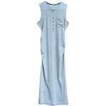 Athleta EUC  Microstripe Henley Maxi Dress Size 1X Photo 1