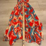 Intimately Free People Heat Wave Printed Maxi Dress Red Floral Smocked Size XS Photo 4