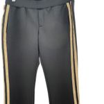 Pam & Gela Pam‎ & Gela Track Pants Metallic Side Stripe Tuxedo Black Gold Size Small Photo 2
