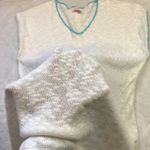 Fresh Produce Swim Cover Women's M/L Sheer White Turquoise Trim Cotton, Linen Photo 6