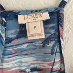 J.Crew Blue Palm Tree Halter Silky Tank Top Camisole Tropical Vacation Babydoll Photo 2