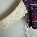 ZARA Fair Isle knit pullover sweater with contrasting knit jacquard sleeves M Photo 6