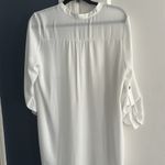 Lush Clothing Lush Nordstrom size large White 3/4 Sleeve Oversized Blouse sheer versatile Photo 5