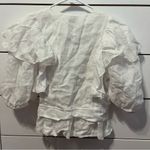 Pho Firenze White & Gold Wrap Front Blouse Photo 2