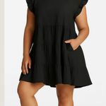 Adyson Parker Linen Tiered Voluminous Dress w pockets and ruffles Black Sz XL Photo 0