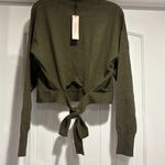 BCBGeneration NWT Fitted Long Dolman Sleeve Sweater Mock Neck Back Cut Out Tie Top Size XL. The tag said XL, Photo 5