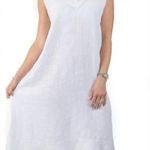 Francesca Bettini White Linen Maxi Dress Size S Photo 7