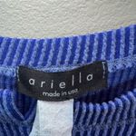 Ariella Women's High Low Long Sleeve Top Royal Blue Shirt Ribbed Stretch Medium Photo 5
