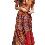 Akemi + Kin Anthropologie Murol Wrapped Boho Maxi Dress size 12 Photo 3