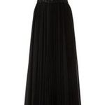 Badgley Mischka Black pleated Tulle Chiffon V-neck Gown size 2 Photo 12
