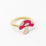 Pink Mushroom Ring Gold Photo 0
