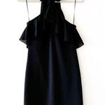 ZARA Basic Little Black Dress Size M Ruffle Halter Neck Flirty New Year’s Eve MD Photo 0
