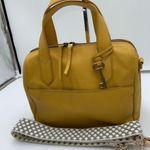 Fossil  Yellow Leather Satchel with Unbranded Guitar Strap Photo 2