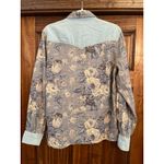 Love The Label floral chambray button down shirt large Blue Photo 5
