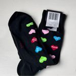 Hot Sox Women's Black Socks with Colorful Heart Motifs New With Tag Photo 5