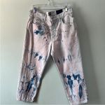 Gap  Jeans Womens 12/31 Pink Blue Tie Dye Denim High Rise Jeans Cheeky Straight Photo 4