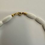 Trifari  vintage white and navy blue beaded barrel necklace Photo 5