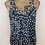 Signature by Larry Levine Sleeveless Top Pearl Embellished Polka Dot Black PM Black Size undefined Photo 0