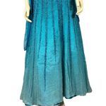 Vintage Alyce Designs 80s Strapless Beaded Blue Prom Evening Gown scarf size 8 Photo 6