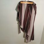 True Wrap Maxi Skirt Black Brown Floral Geometric Boho White Size M Photo 7