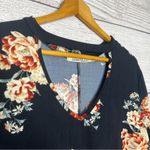Liberty Love Floral V-Neck Cut Out Black Long Sleeve Top Size 1X Photo 4