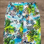 Seafolly Beach Summer Mid Rise Resort Rayon Ankle Tie Pants Blue Green Small Photo 2