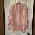 Time & Tru  Orange-Red/White Striped Popover Blouse XL Photo 7