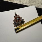 Signed OTC Rhinestone Christmas Tree Pin Brooch Gold Tone Sparkling Prong Set Photo 10