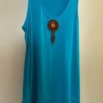 Cover Me Womens Beach Tank Dress Cover Up XL Turquoise Beaded Neck Piece Blue Photo 0