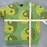 Witty Fox Yin Yang Floral Pullover Sweater Green Yellow Small Photo 10