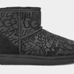 UGG Classic Mini Sparkle Graffiti Boots Womenโs Size 5 (Black Sparkle Graffiti) Photo 0