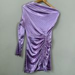 Maje Satiny Asymmetric Mini Dress Women's M Crystal Embellished One Shoulder NWT Photo 7