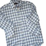 LF new Mel C ㋛ Sheer Panel Plaid Flannel ㋛ Shirt Jacket Shacket Academia ㋛ Blues Photo 0