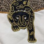 Zana Di  women’s long sleeve button front cheetah leopard gold tacky animal print Photo 4