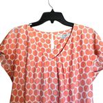 Boden Top Womens 8 Multicolor Polka Dot Silk Blend V Neck Short Sleeve Blouse Photo 1