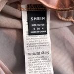 SheIn Sheer Body Suit Small Abstract Print Brown Travel Vacation Layering Maximalist Photo 3