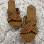 UGG  Niyomee Tan Wedge Sandal Slide US 10 Photo 0